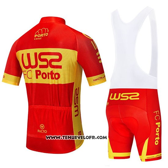 2020 Maillot Ciclismo W52-FC Porto Rouge Jaune Manches Courtes et Cuissard
